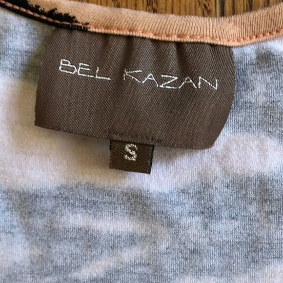 BEL KAZAN Tan Black White Stretch Smock Sleeveless Maxi Dress Women's Size Small - Picture 4 of 7